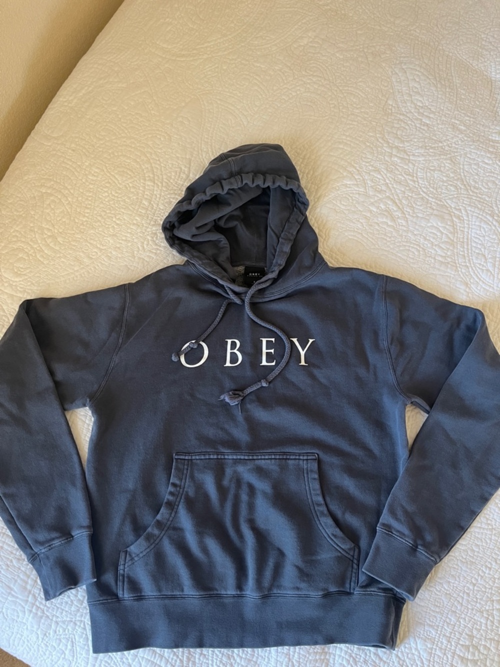Obey Men's Navy Blue Logo Pullover Hoodie